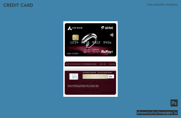 Beispielvorschau der India Axis Bank Airtel RuPay Kreditkarte
